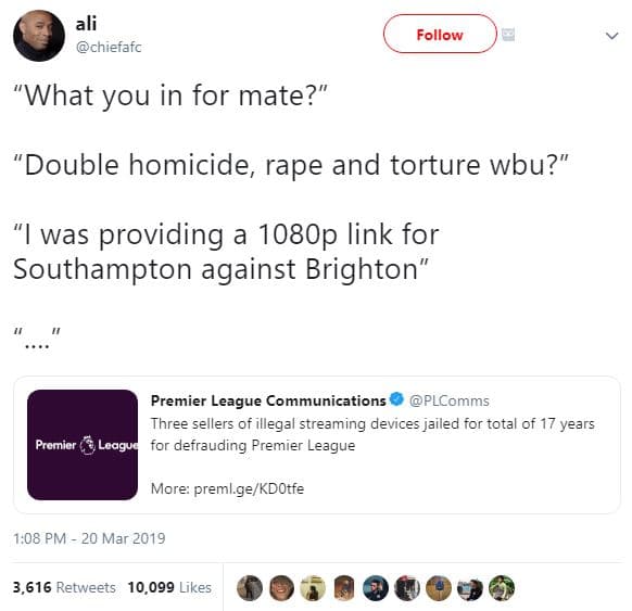 Ali chiefafc follow what you in for mate? double homicide, rape and torture wbu?