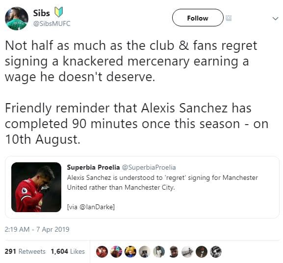 Sibs sibsmufc follow not half as much as the club fans regret signing knackered
