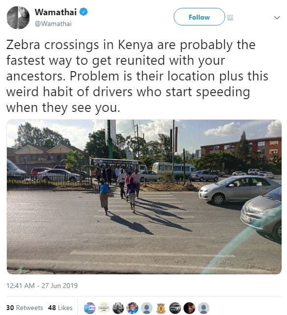 Wamathai wamathai follow zebra crossings in kenya are probably the fastest way t