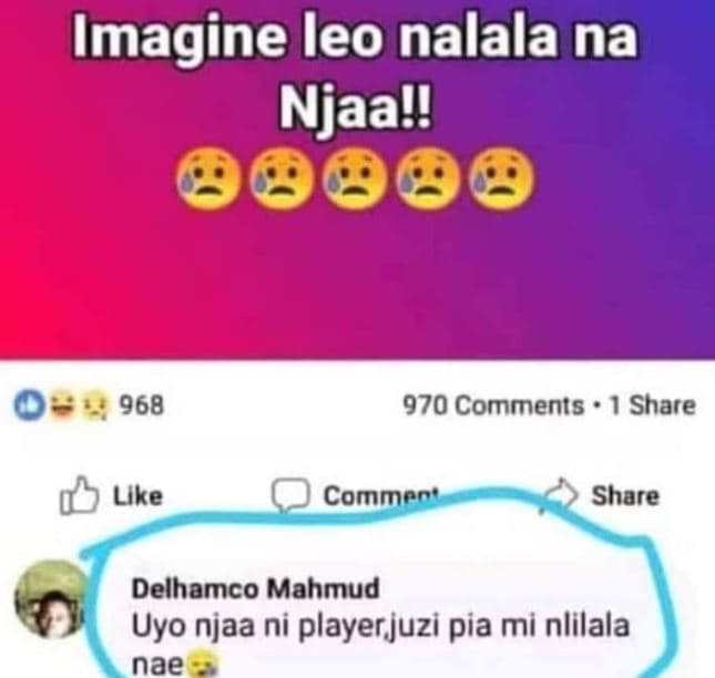 Imagine leo nalala na njaal! 968 970 comments 1 share lke commer share delhamco