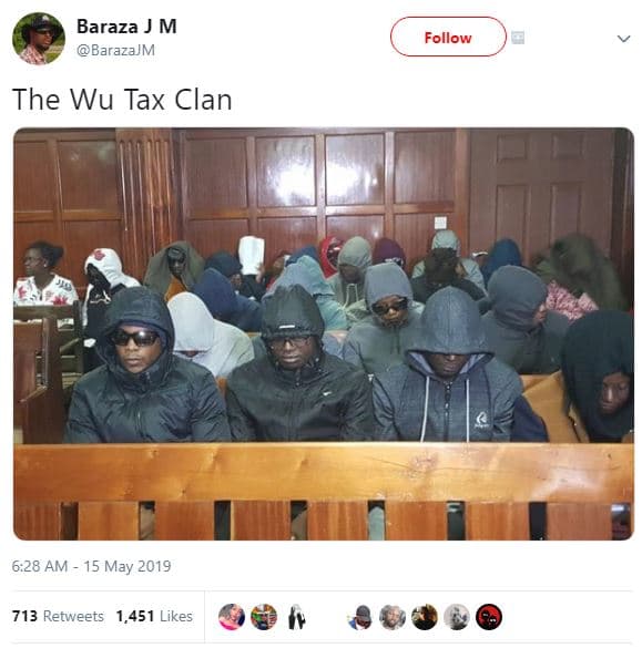 Baraza j m barazajm follow the wu tax clan 6.28 am 15 may 713 retweets 1,451 lik
