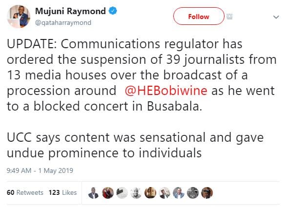 Mujuni raymond qataharraymond follow update communications regulator has ordered
