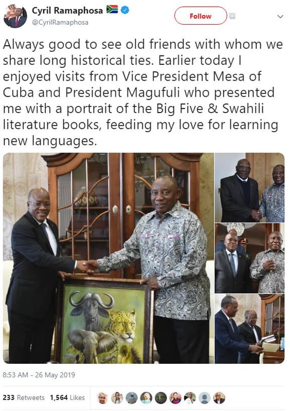 Cyril ramaphosa cyrilramaphosa follow always good to see old friends with whom w