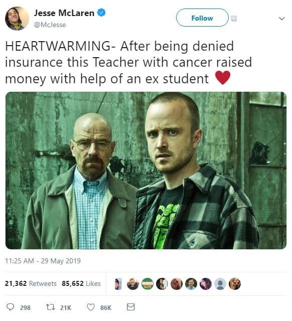 Jesse mclaren mclesse follow heartwarming after being denied insurance this teac