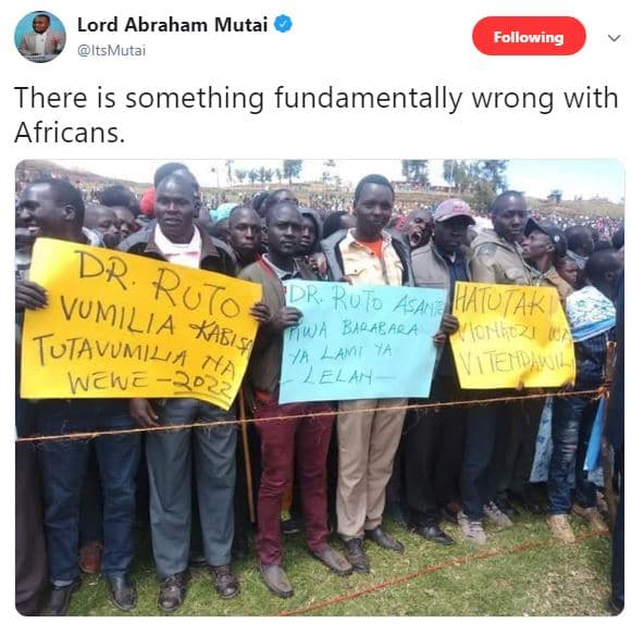 Lord abraham mutai itsmutai following there is something fundamentally wrong wit