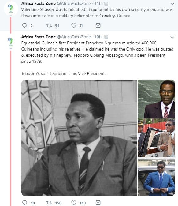 Africa facts zone africafactszone 11h valentine strasser was handcuffed at gunpo