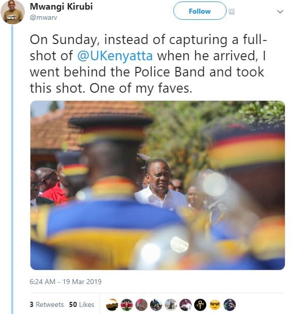 Mwangi kirubi mwarv follow on sunday instead of capturing a full shot of ukenyat