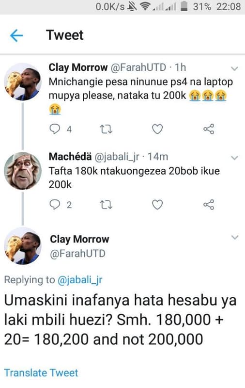 0.okis 31 22.08 tweet clay' morrow farahutd ih mnichangie pesa ninunue ps4 na la
