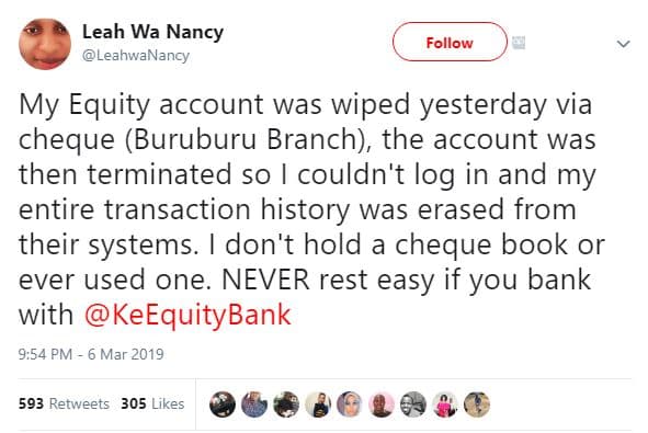 Leah wa nancy leahwanancy follow my equity account was wiped yesterday via chequ