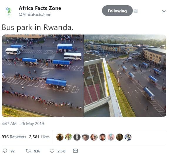 Africa facts zone africafactszone following bus park in rwanda. 4,47 am 26 may 9