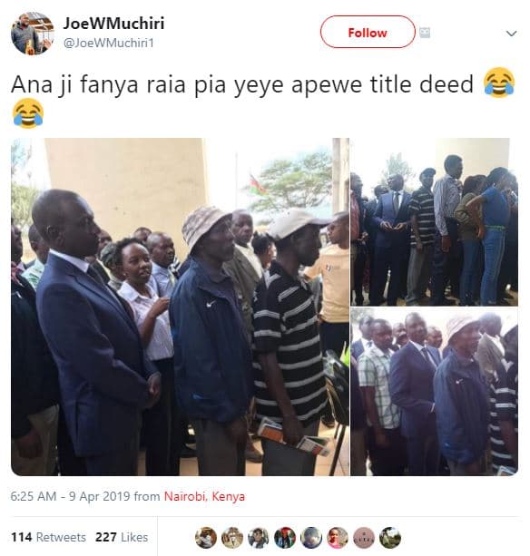 Joewmuchiri joewmuchiri 1 follow ana ji fanya raia pia yeye apewe title deed 6.2