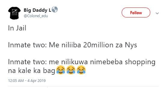 Big daddy l colonel ecu follow in jail inmate two me niliiba 2omillion za nys in