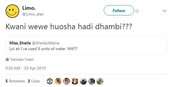 Limo. limo_alan follow kwani wewe huosha hadi dhambi??? miss_sheila sheilalmaina