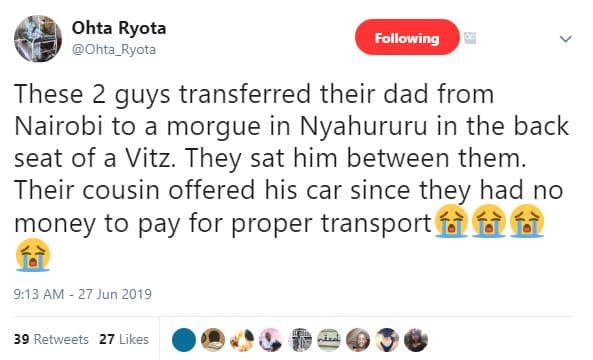 Ohta ryota ohta_ryota following these 2 guys transferred their dad from nairobi