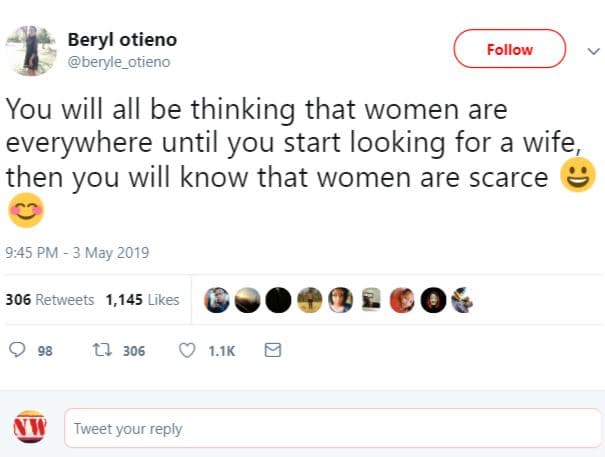 Beryl otieno beryle_otieno follow you will all be thinking that women are everyw
