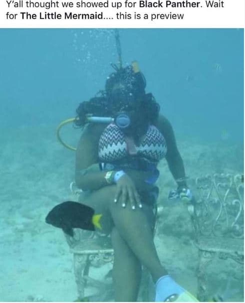 Y'all thought we showed up for black panther. wait for the little mermaid . this