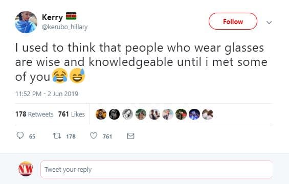 Kerry kerubo_hillary follow used to think that people who wear glasses are wise