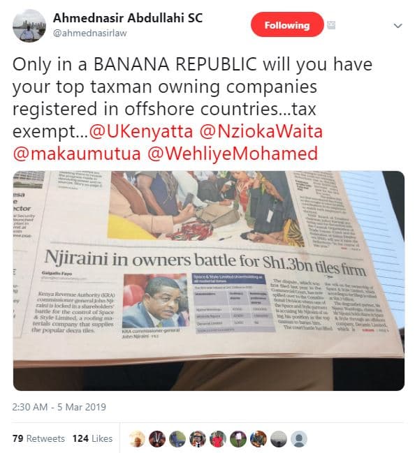 Ahmednasir abdullahi sc ahmednasirlaw following only in a banana republic will y