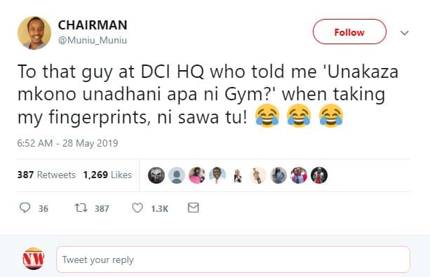 Chairman muniu_muniu follow to that guy at dci hq who told me unakaza mkono unad