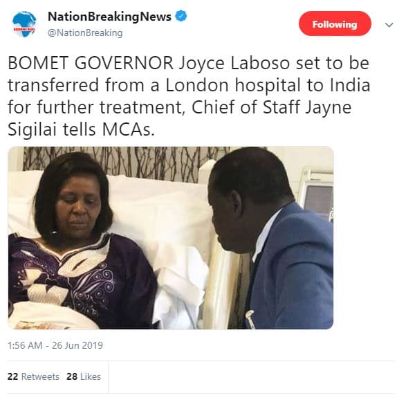 Nationbreakingnews nationbreaking following bomet governor joyce laboso set to b