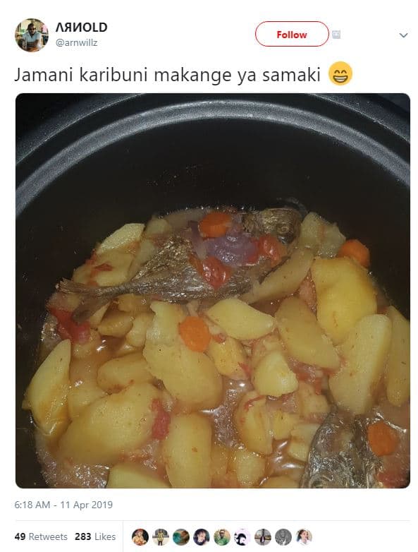 Aamold arnwillz follow jamani karibuni makange ya samaki 6,18 am 11 apr 49 retwe