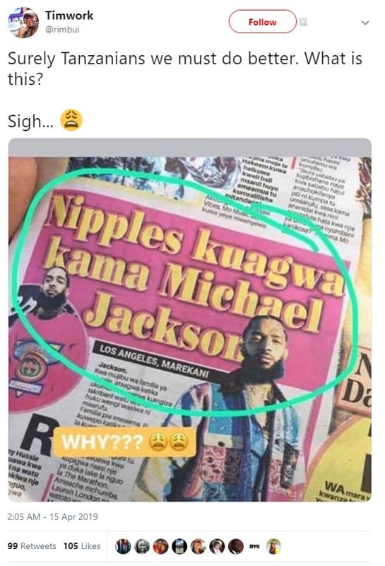 Timwork rimbui follow surely tanzanians we must do better. what is this? sigh. w