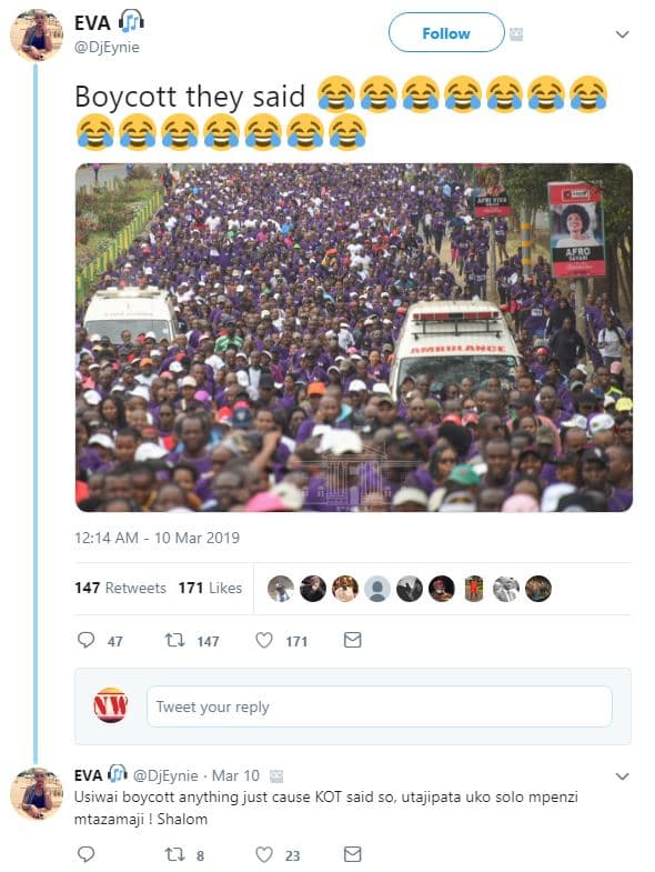 Eva djeynie follow boycott they said 12.14 am 10 mar 147 retweets 171 likes 0 14