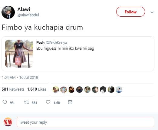 Alawi alawiabdul follow fimbo ya kuchapia drum pesh peshkenya ebu mguess ni nini