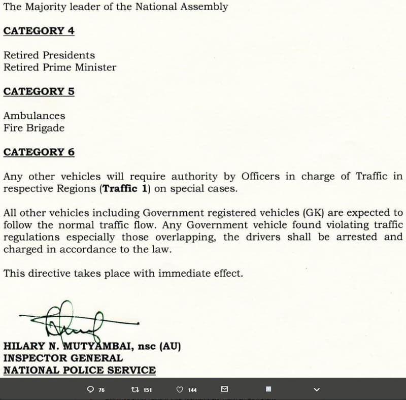 The majority leader of the national assembly category 4 retired presidents retir