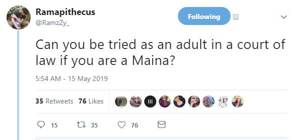 Ramapithecus ramzzy _ following can you be tried as an adult in a court of law i