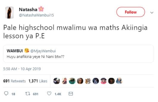 Natasha natashawambui15 follow pale highschool mwalimu wa maths akiingia lesson