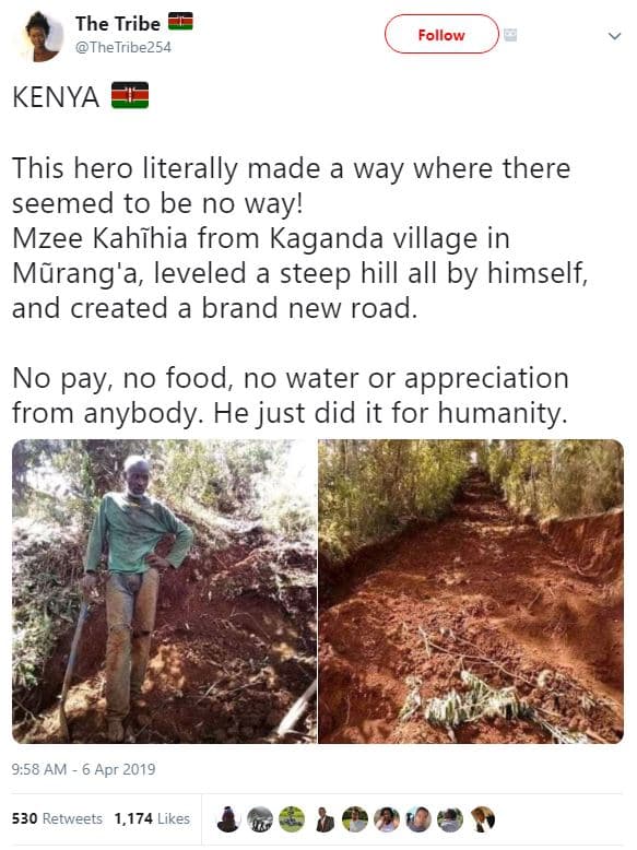 The tribe thetribez54 follow kenya this hero literally made a way where there se