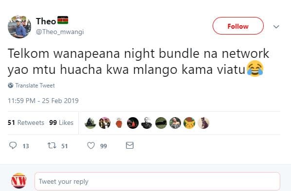 Theo theo_mwangi follow telkom wanapeana night bundle na network yao mtu huacha