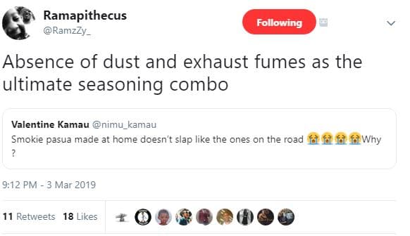 Ramapithecus ramzzy _ following absence of dust and exhaust fumes as the ultimat