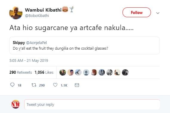 Wambui kibathi bobokibathi follow ata hio sugarcane ya artcafe nakula. skippy ao