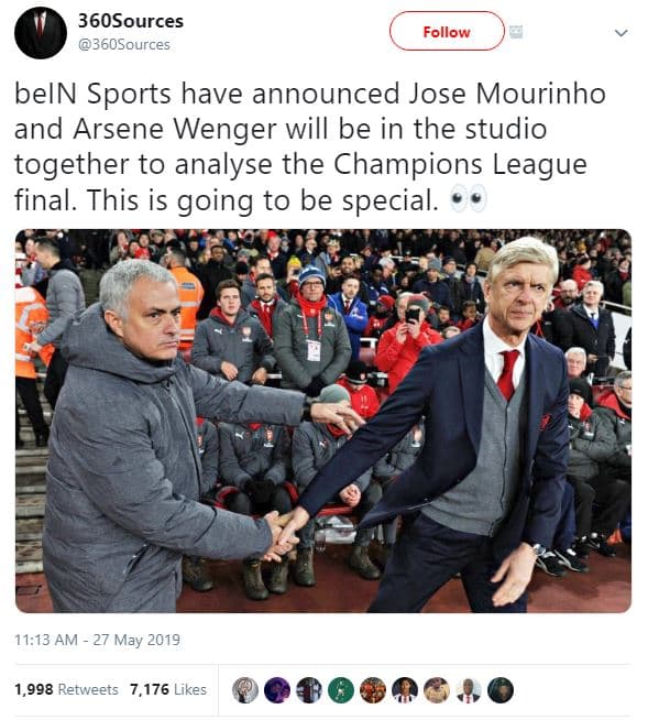 36osources 36osources follow beln sports have announced jose mourinho and arsene
