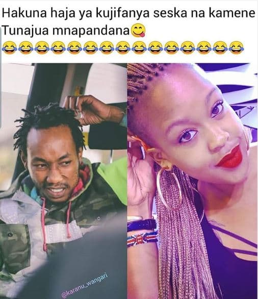 Hakuna haja ya kujifanya seska na kamene tunajua mnapandana wangari karanu _