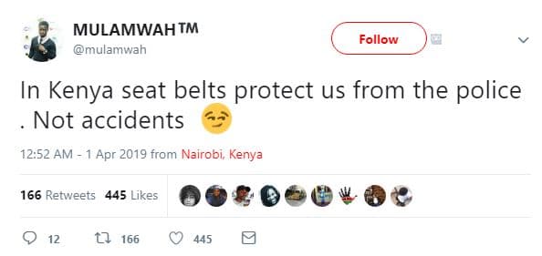 Mulamwahtm mulamwah follow in kenya seat belts protect us from the police not ac