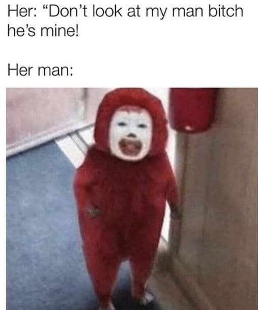 Her don't look at my man bitch he's mine! her man