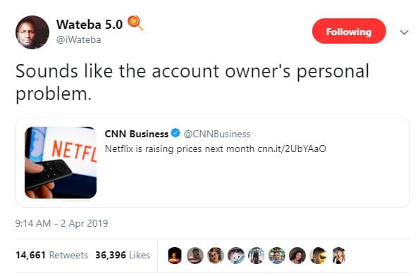 Wateba 5.0 iwateba following sounds like the account owner's personal problem cn