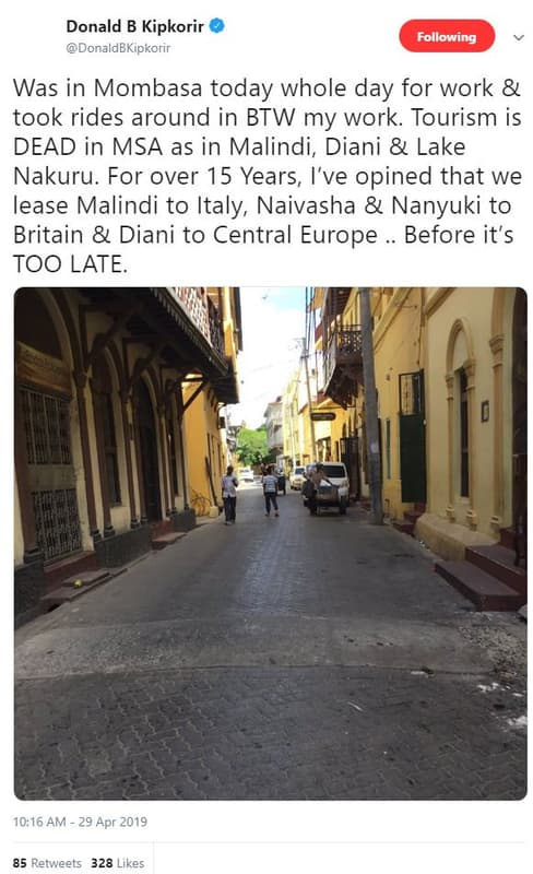 Donald b kipkorir donaldbkipkorir following was in mombasa today whole day for w