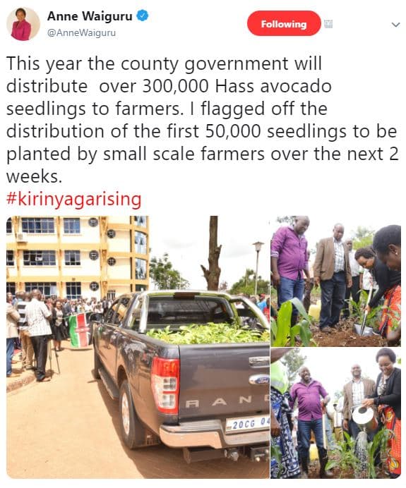 Anne waiguru annewaiguru following this year the county government will distribu