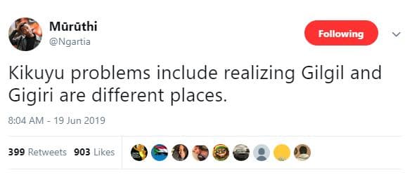 Mzruthi ngartia following kikuyu problems include realizing gilgil and gigiri ar