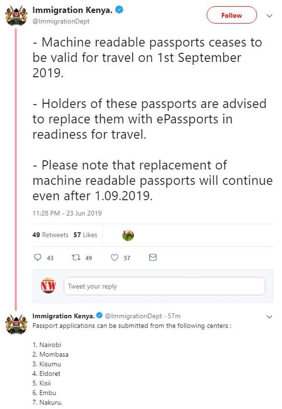 Immigration kenya_ immigrationdept follow machine readable passports ceases to b