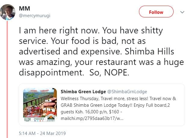 Mm mercymurugi follow am here right now. you have shitty service. your food is b