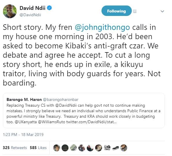 David ndii davidndii following short story. my fren johngithongo calls in my hou