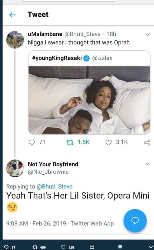 Tweet umalambane bhuti_steve 18h nigga swear thought that was oprah youngkingras