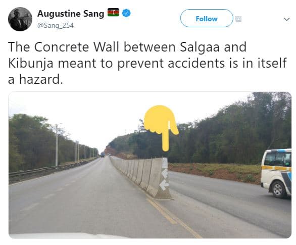 Augustine sang sang_254 follow the concrete wall between salgaa and kibunja mean