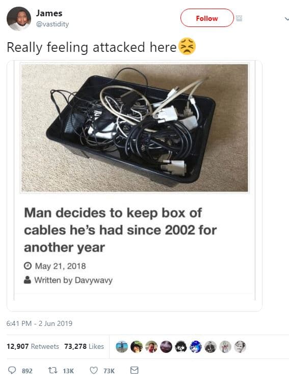 James vastidity follow really feeling attacked here man decides to keep box of c