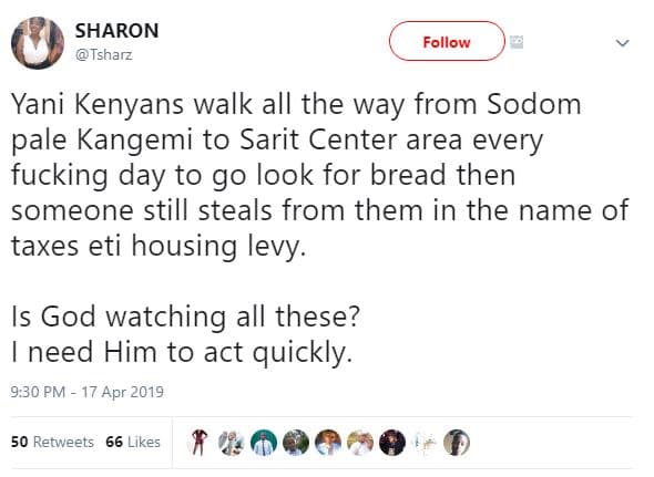 Sharon tsharz follow yani kenyans walk all the way from sodom pale kangemi to sa
